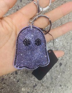 Dark-Purple Ghost Pave Bag Keychain/Backpack Charm (2.5”)