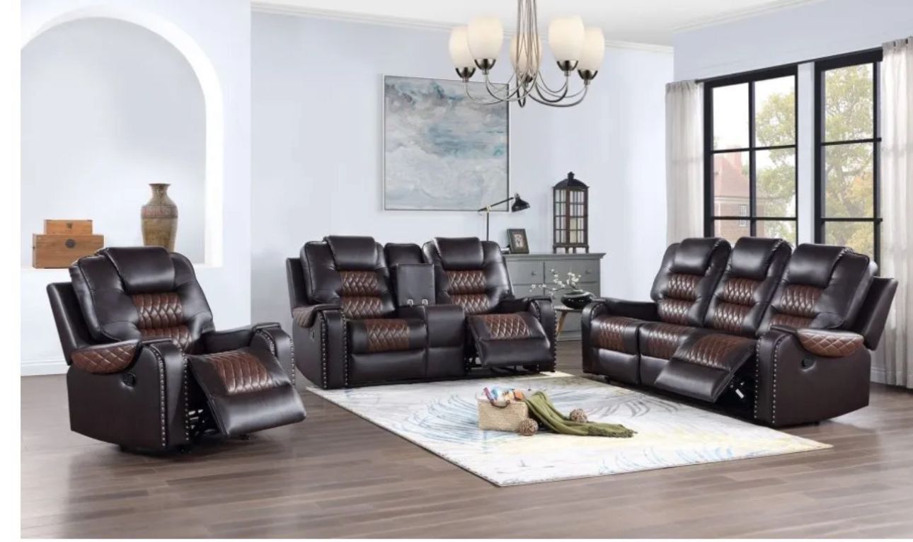 Brand New 3pc Reclining Sofa Set 