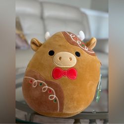 Squish Mallows/ Jericho / Brown Plush With Red Bow