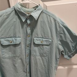 L.L. Bean light blue short sleeve button up