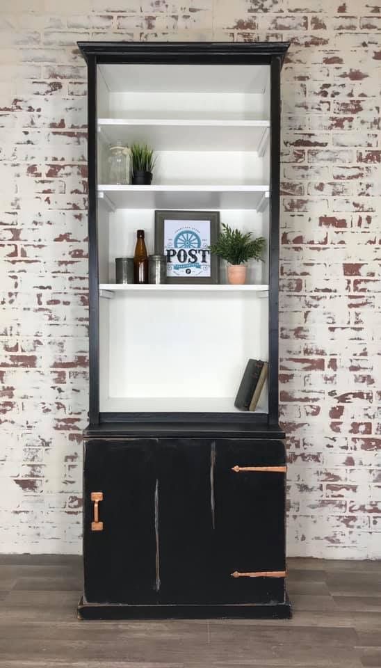 Rustic bookshelf cabinet