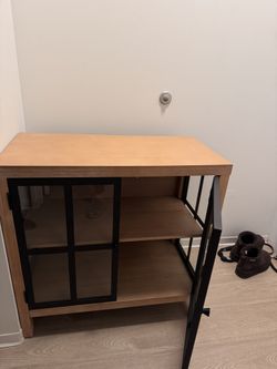 Night stand and wood cabinet glass door combo
