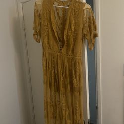Yellow Dress Slit 
