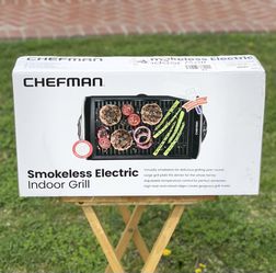 Chefman Electric Smokeless Indoor Grill w/Non-Stick Cooking Surface &  Adjustable Temperature Knob from Warm to Sear for Customized BBQing,  Dishwasher