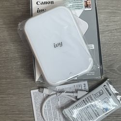 Canon Ivy 2nd Generation Mini Photo Printer White – Zero Ink ZINK 2x3 Paper NEW