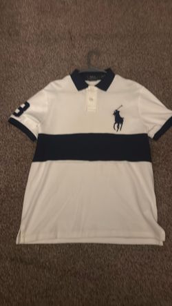 Polo Shirt White/Navy Blue