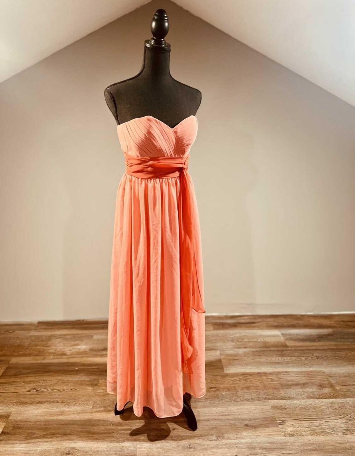 Coral Bridesmaid/ Prom Dress - Size 2
