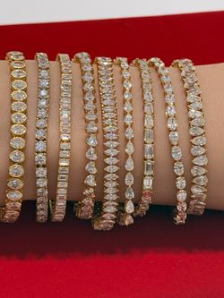 14KT VS2/F 2Ctw-11Ctw Lab Diamond Fancy cut Bracelet/Bands