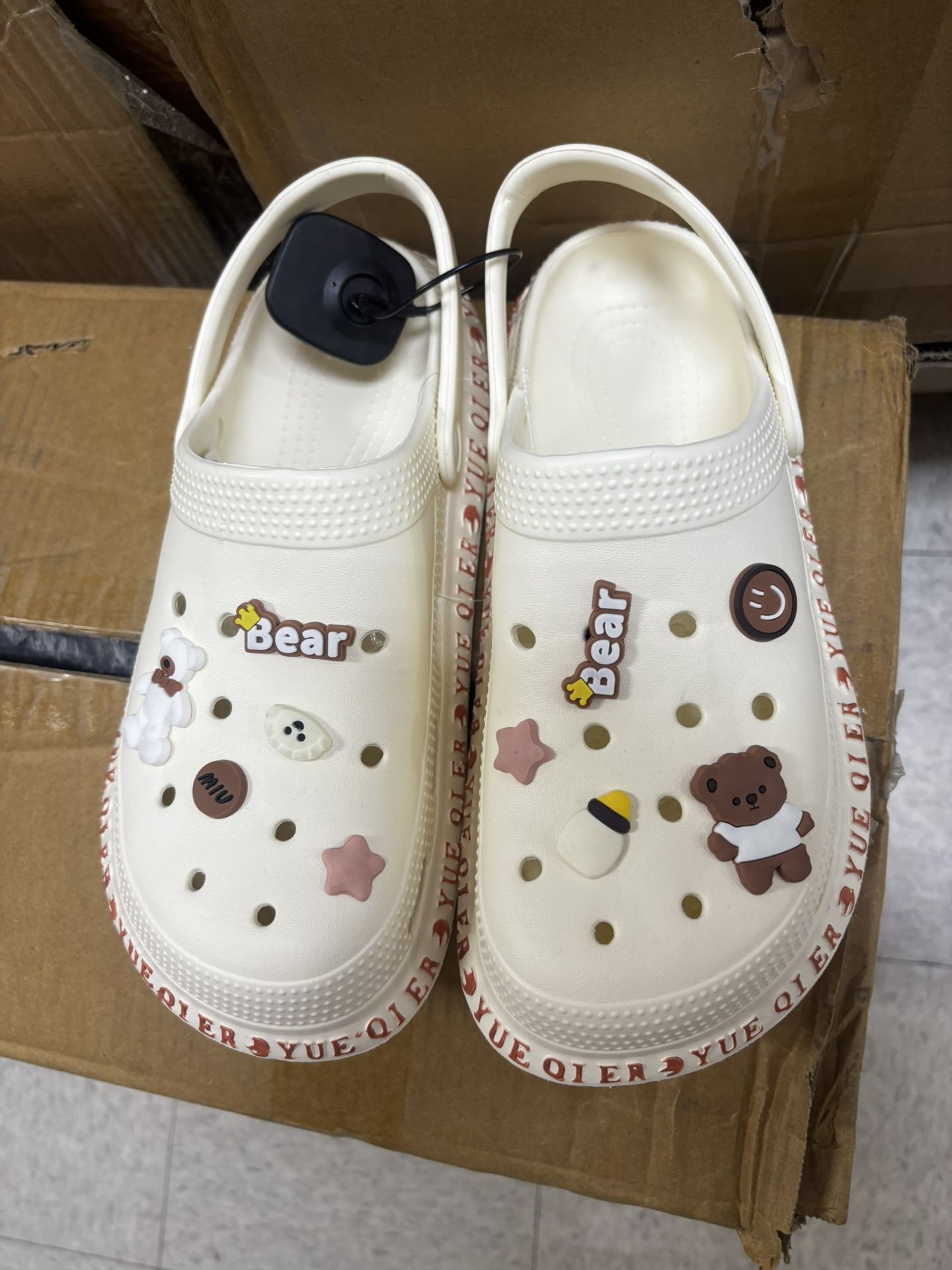 Rosado rosita rosa Women’s Kitty molded clogs, foam clogs, foam runners Hello! Pink White Strap