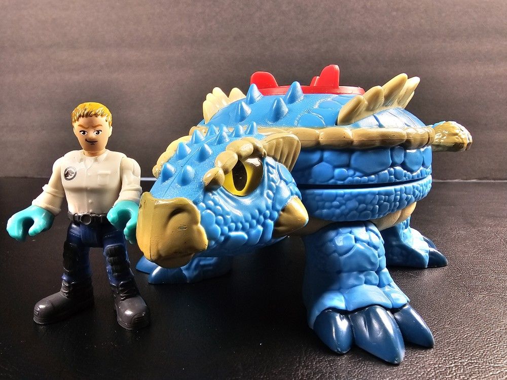 Jurassic World imaginext Ankylosaurus Dinosaur Fisher-Price Action Figure Set W/Action Figure
