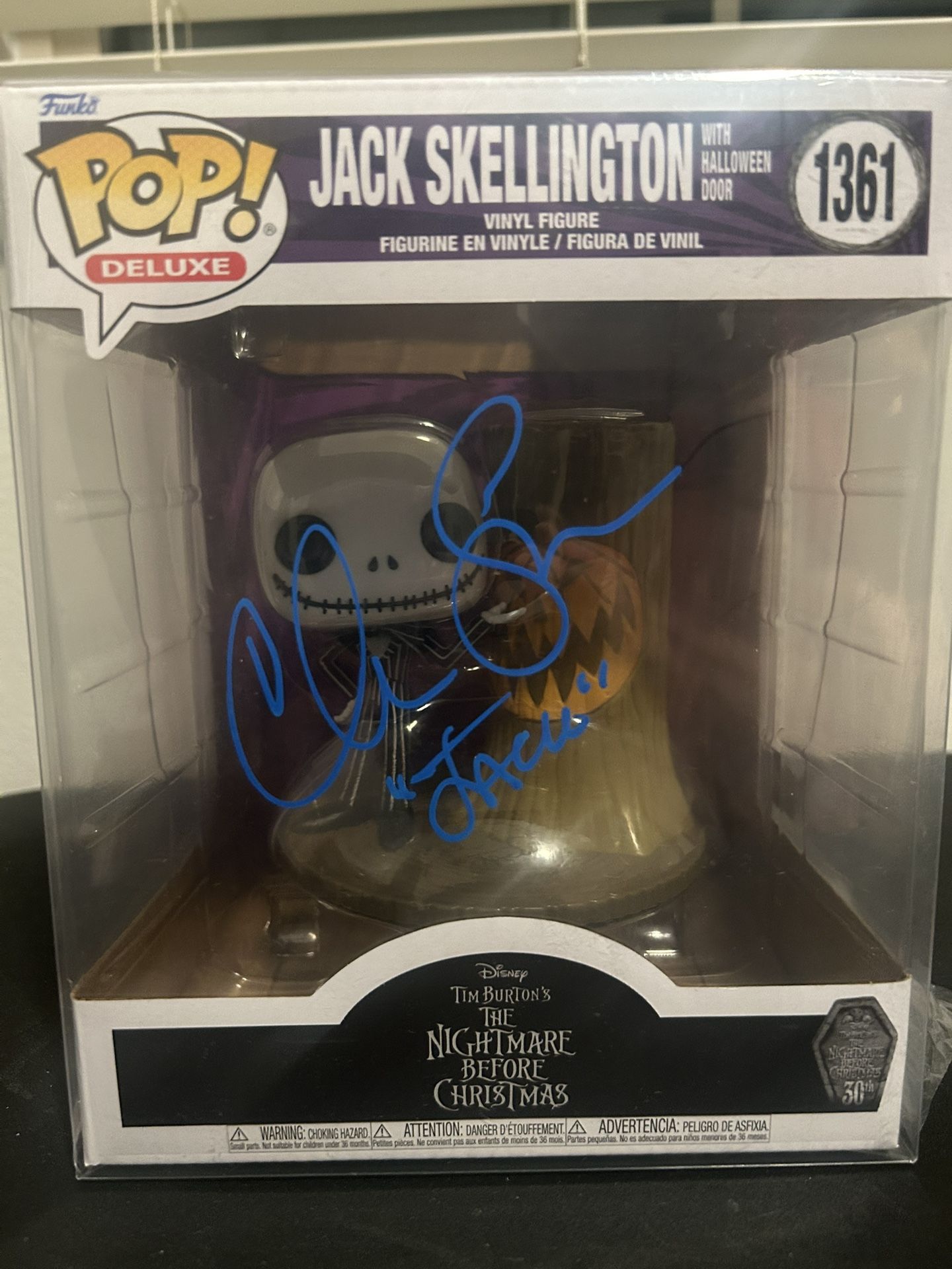 Disney Jack Skellington Signed Chris Sarandon Jumbo Funko Authenticated Halloween