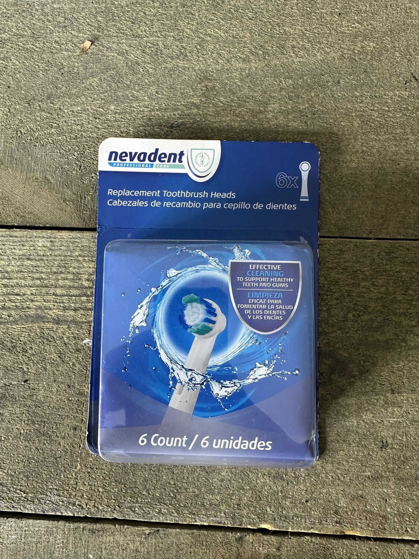 Nevadent Replacement Toothbrush Heads 6 Count "New" Genuine 