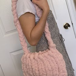 Hand-knit Bernat Purse