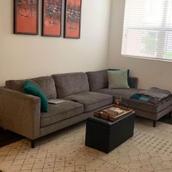 Modern Grey Couch W/ Chaise
