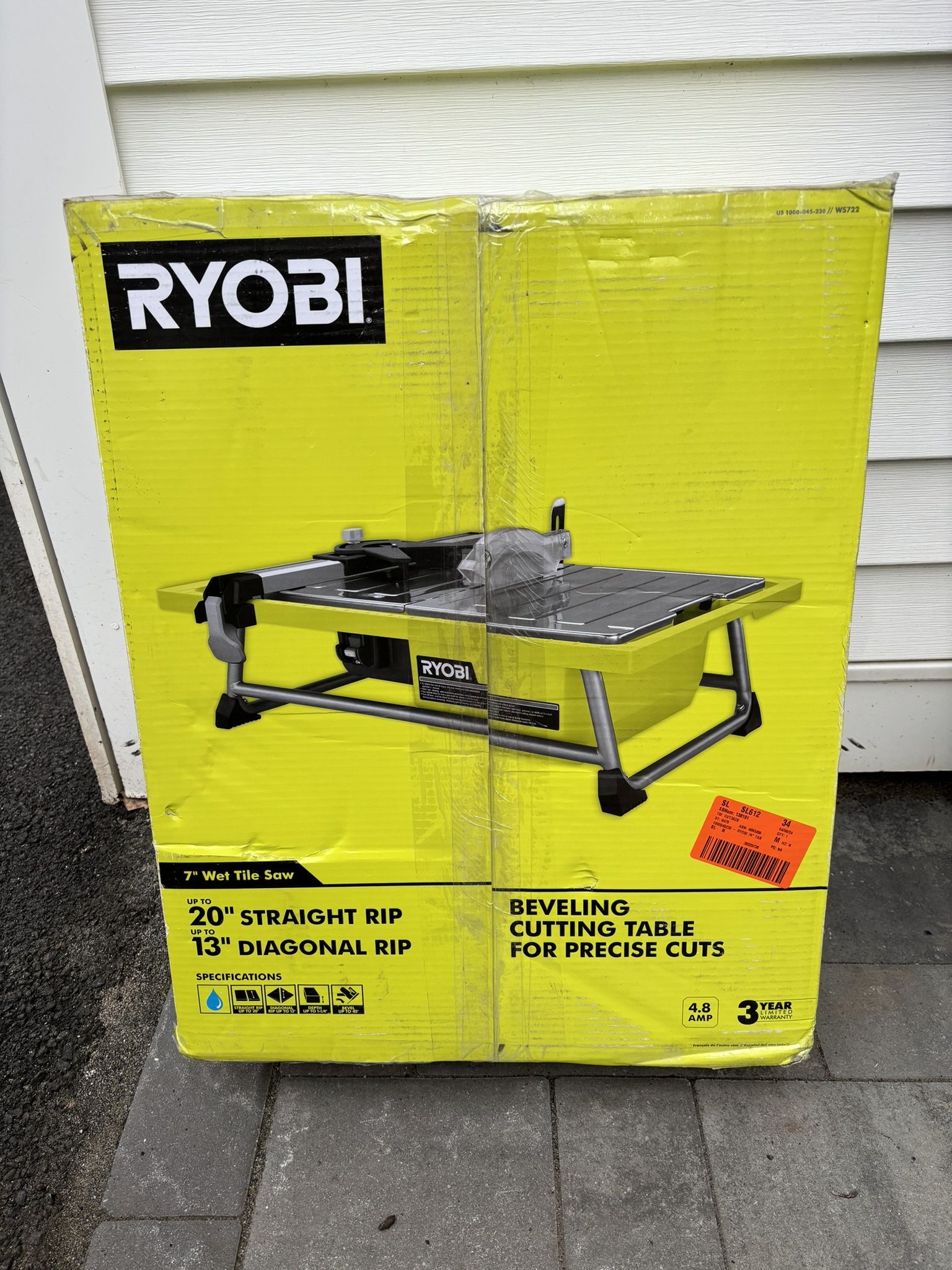 RYOBI 7” Wet Tile Saw 