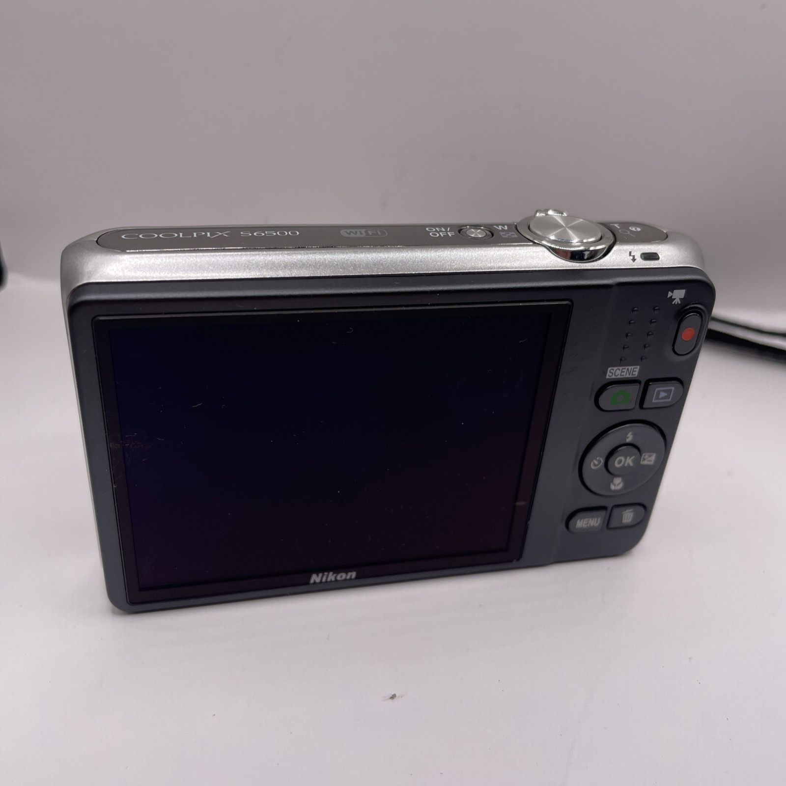 Nikon CoolPix S6500 Silver Digital Camera 12x Zoom w/ Charger