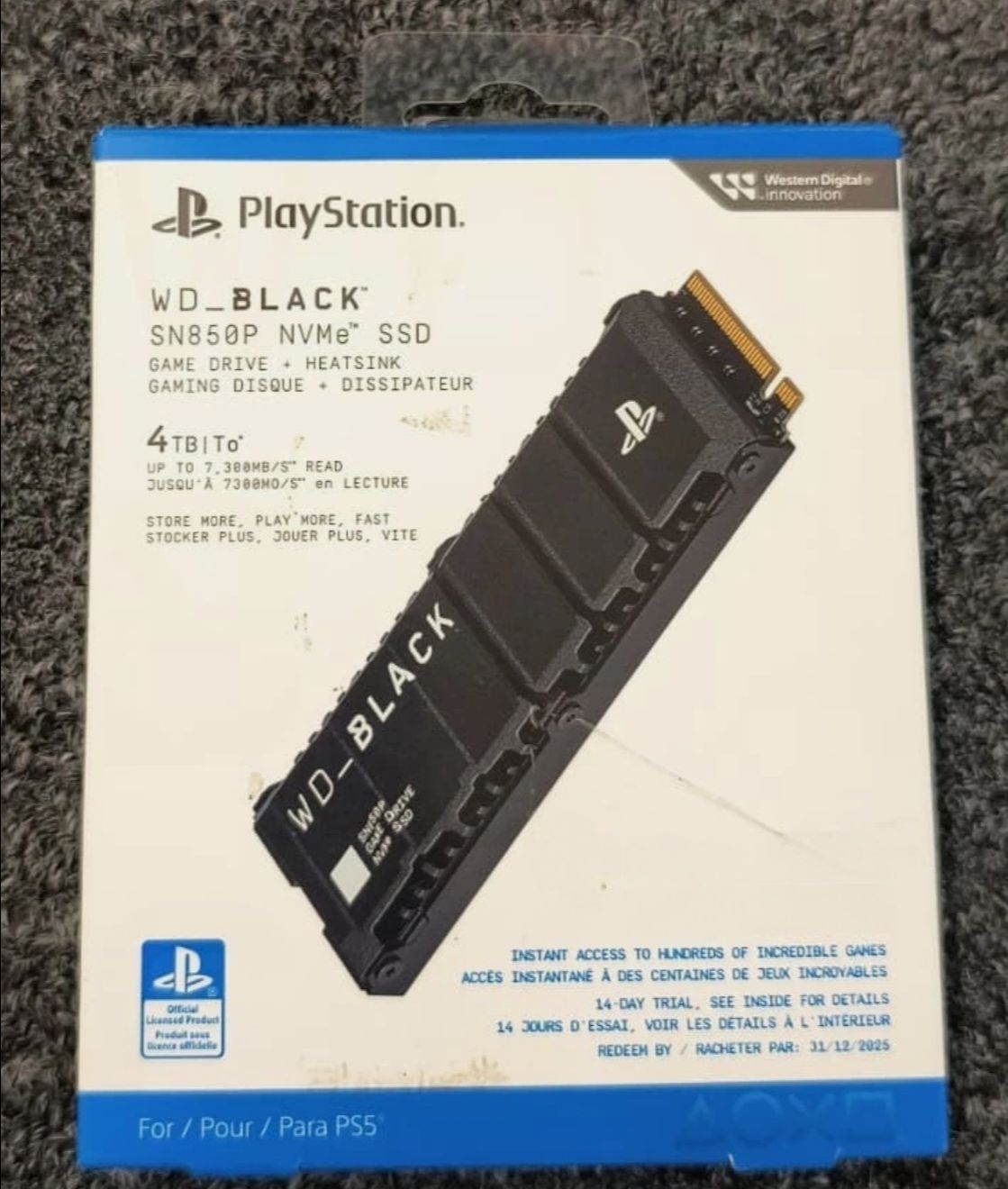 WD_BLACK SN850P NVMe SSD 4TB PS5 Game Drive Heatsink