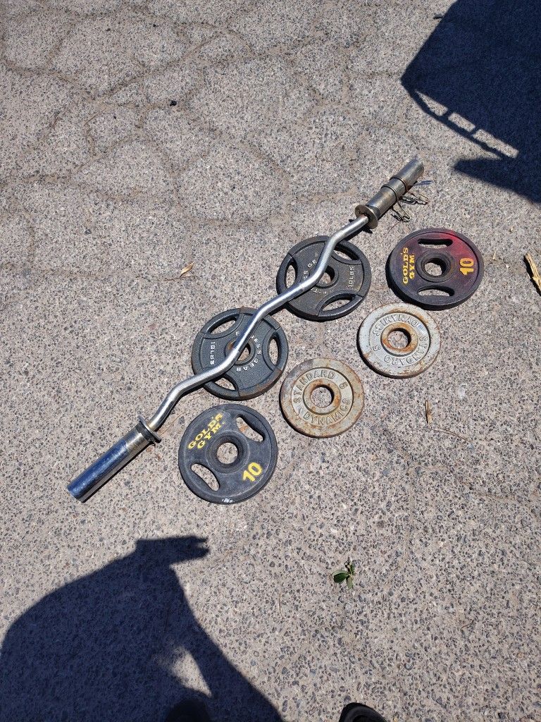 Delivery Available - Olympic Curl Bar 50 Pounds In Weights With Weight Of Bar Over 60 Pounds