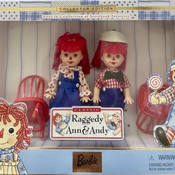 Classic Raggedy Ann & Andy Doll Set With Red Chairs, Collector Edition 