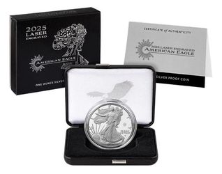  2025 Laser Engraved American Eagle One Ounce Silver Proof Coin