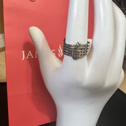 Retired James Avery Amazing Grace Music Band Ring 