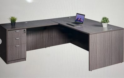 Living Spaces L Shaped Desk with drawers