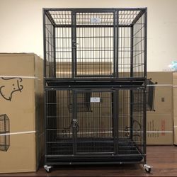 2-Brand-New 37” HD Dog Kennel Cage With Metal Floor 🐕 dimensions In Last Picture✅