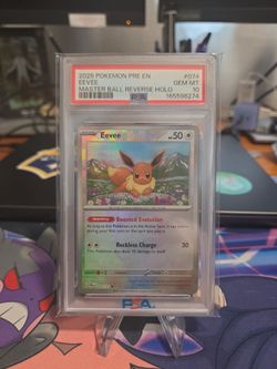 Eevee Master Ball Reverse Holo #074 - Prismatic Evolutions - PSA 10