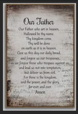 Our Father Prayer Wall Art Framed,Christian The Lords Prayer Wall Art Decor,Inspirational Quotes Bible Verse Scripture Print Framed Canvas Painting Ch