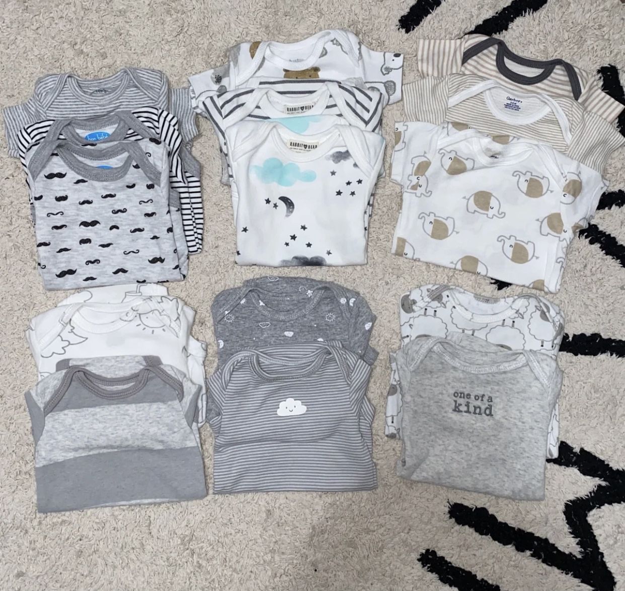 Bundle Of 15 NWTO And Excellent Condition Of Baby Boy Onesies 