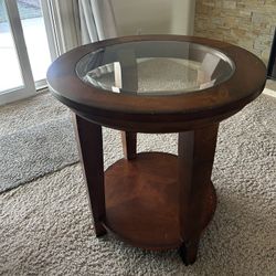 Side Table Wood & Glass