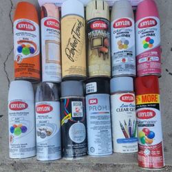 Assorted Spray Paint Cans - Partially Full
