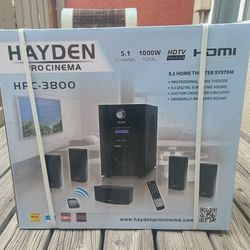    Hayden Pro Cinema HPC-3(contact info removed) watt Bluetooth HDMI 5.1 Home Theater System New  Never Used