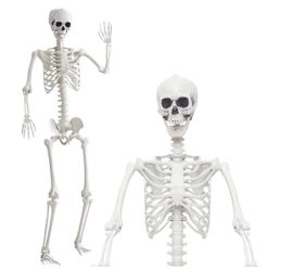 7.9Ft  Halloween Giant Skeleton Life Size Skeleton Full Body Plastic Human Skeleton with Adjustable Joints for Halloween Outdoor Indoor Decoratio