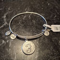 Inital F charm Bangle Bracelet 