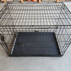 Foldable Metal Dog Crate with Double Doors 42.0"L x 28.0"W x 30.0"H