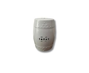NY; White Ceramic Stool