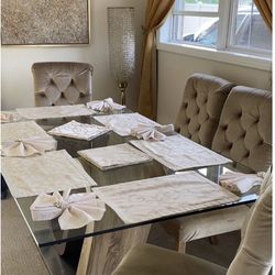 The Brand New I’m Moving To A Bigger House The Table It’s Glass Wooden Table 7 Pieces