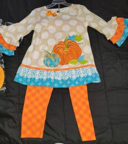 Fall pumpkin set for girl Size 6