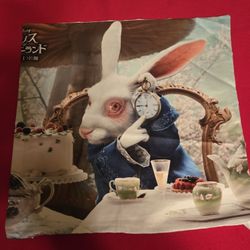 16" By 16 " Pillow Case The White Rabbit From Alice In Wonderland 