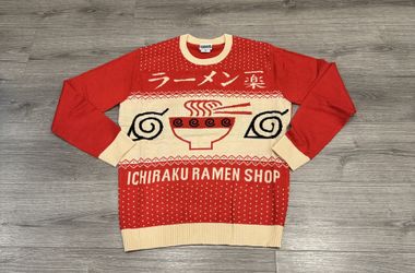Ripple Junction Naruto Shippuden Ichiraku Ramen Soup Ugly Sweater Men’s Size Medium