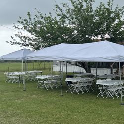 Tents, tables, Chairs 