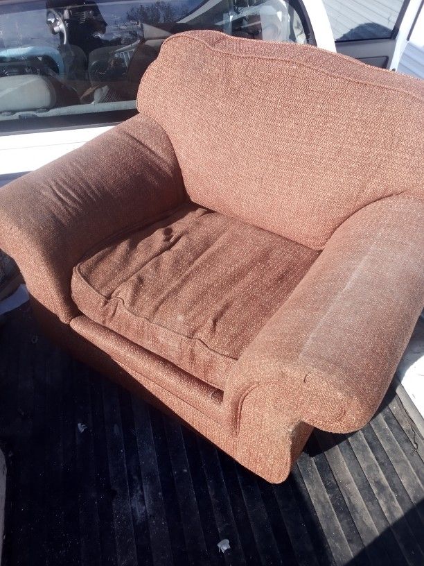 Brown Overstuffed Chair