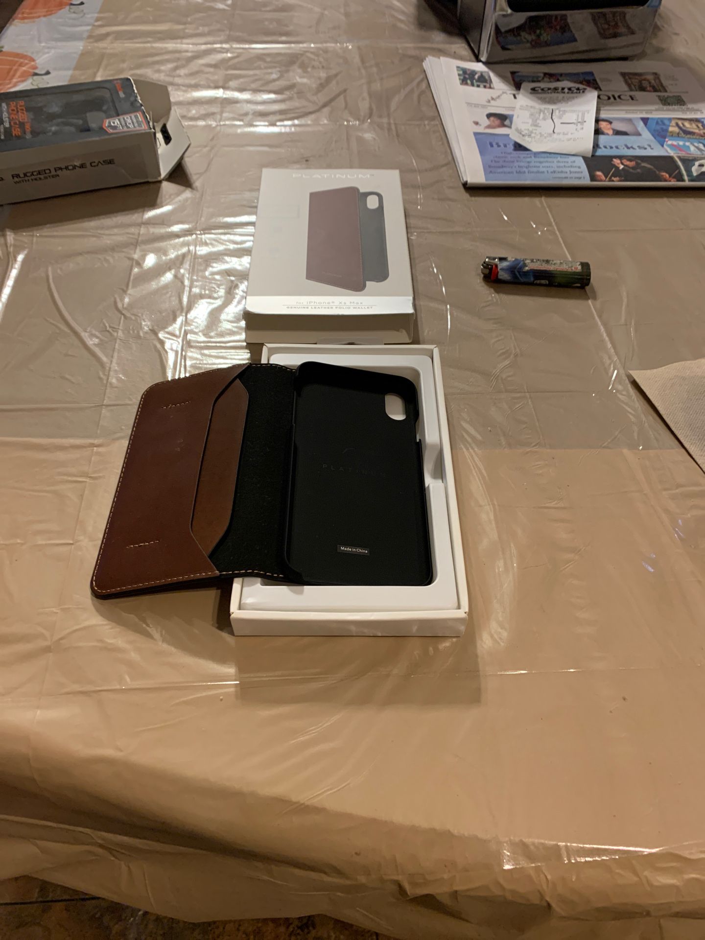 Platinum leather folio case iPhone XS Max