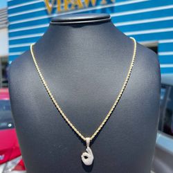 14k yellow gold solid rope chain 22inch