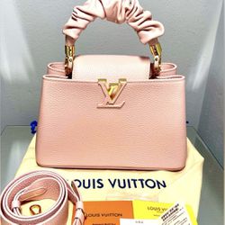 Louis Vuitton Taurillon Scrunchie Capucines Bb Bubble Gum Pink