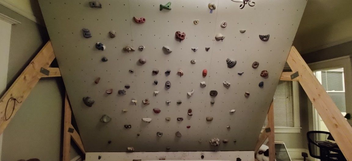 Large Adjustable Rock Climbing Wall & 100+ Holds