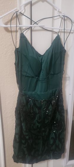 Forest Green Sequin Mini Dress