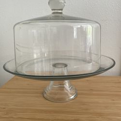 Elegant Domed Glass Cake Stand