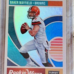 NFL Baker Mayfield 2018 Panini Playoff Rookie Wave Insert Rookie Card